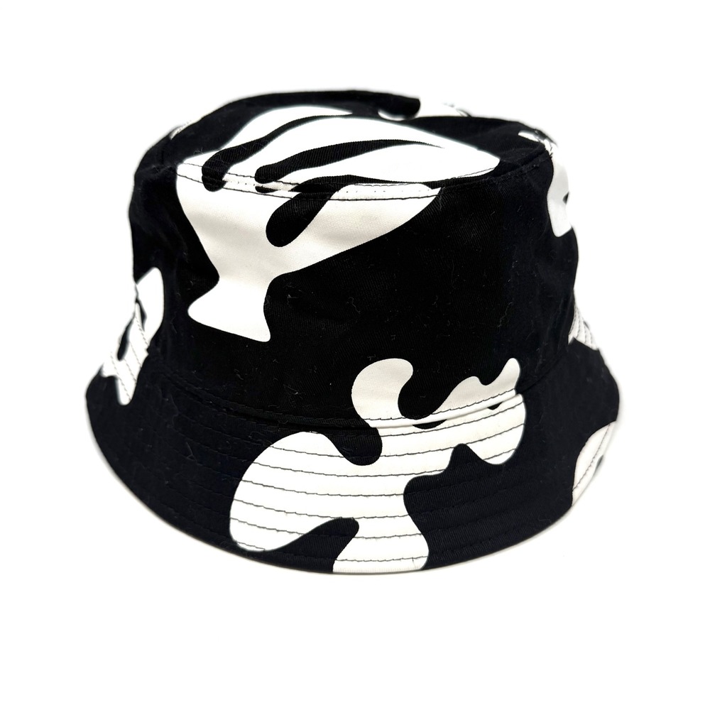 FRAME‎ Denim Bucket Hat Black White Abstract Print OS 100% Cotton